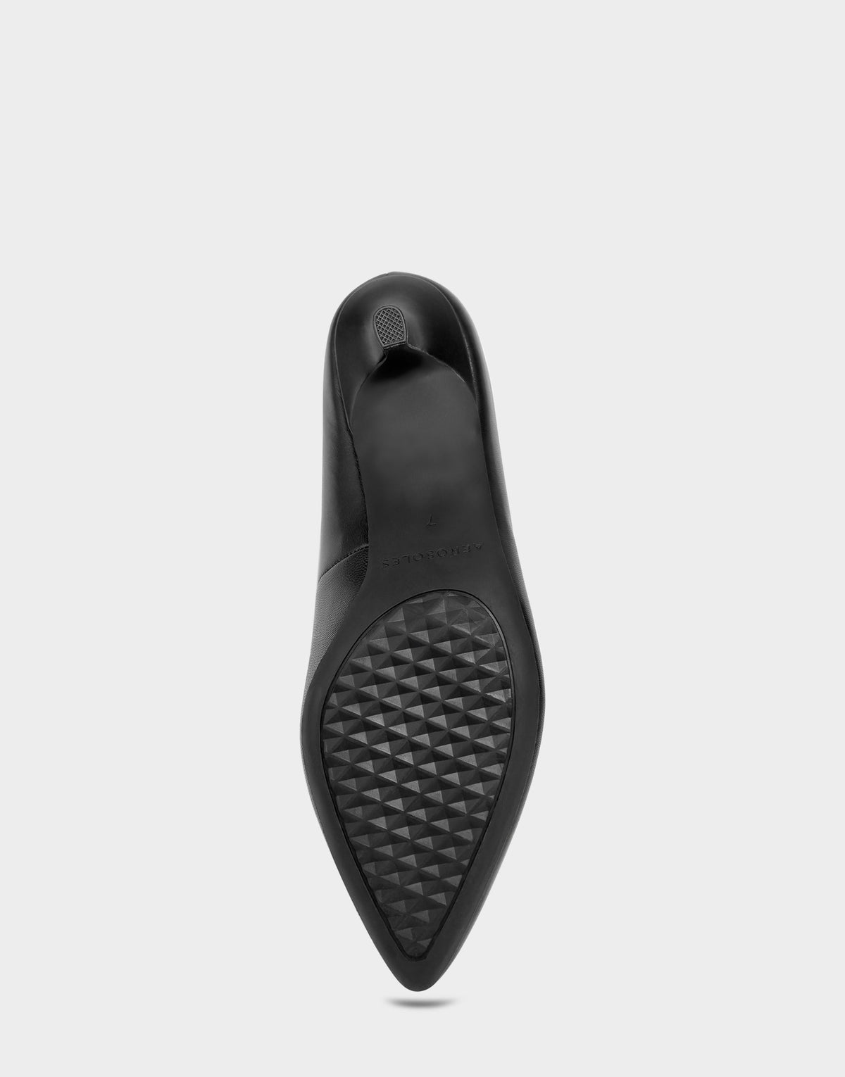 Women's Kitten Heel Pump in Black Leather | Aerosoles Shoes