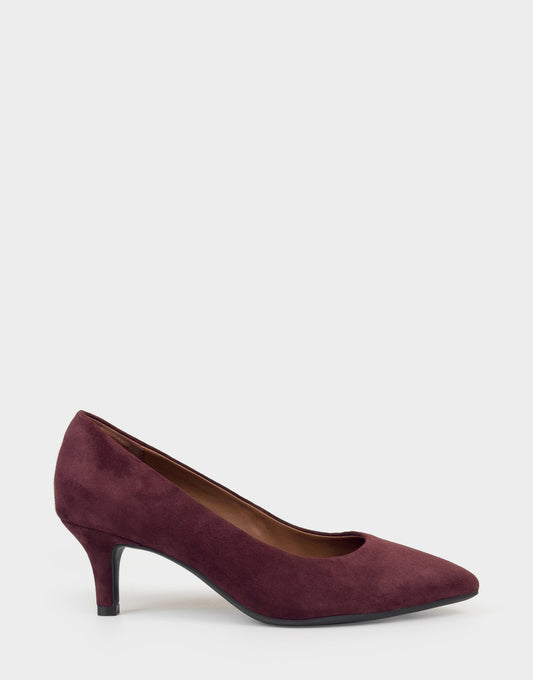 Women's Kitten Heel Pump in Fig Suede | Aerosoles Shoes