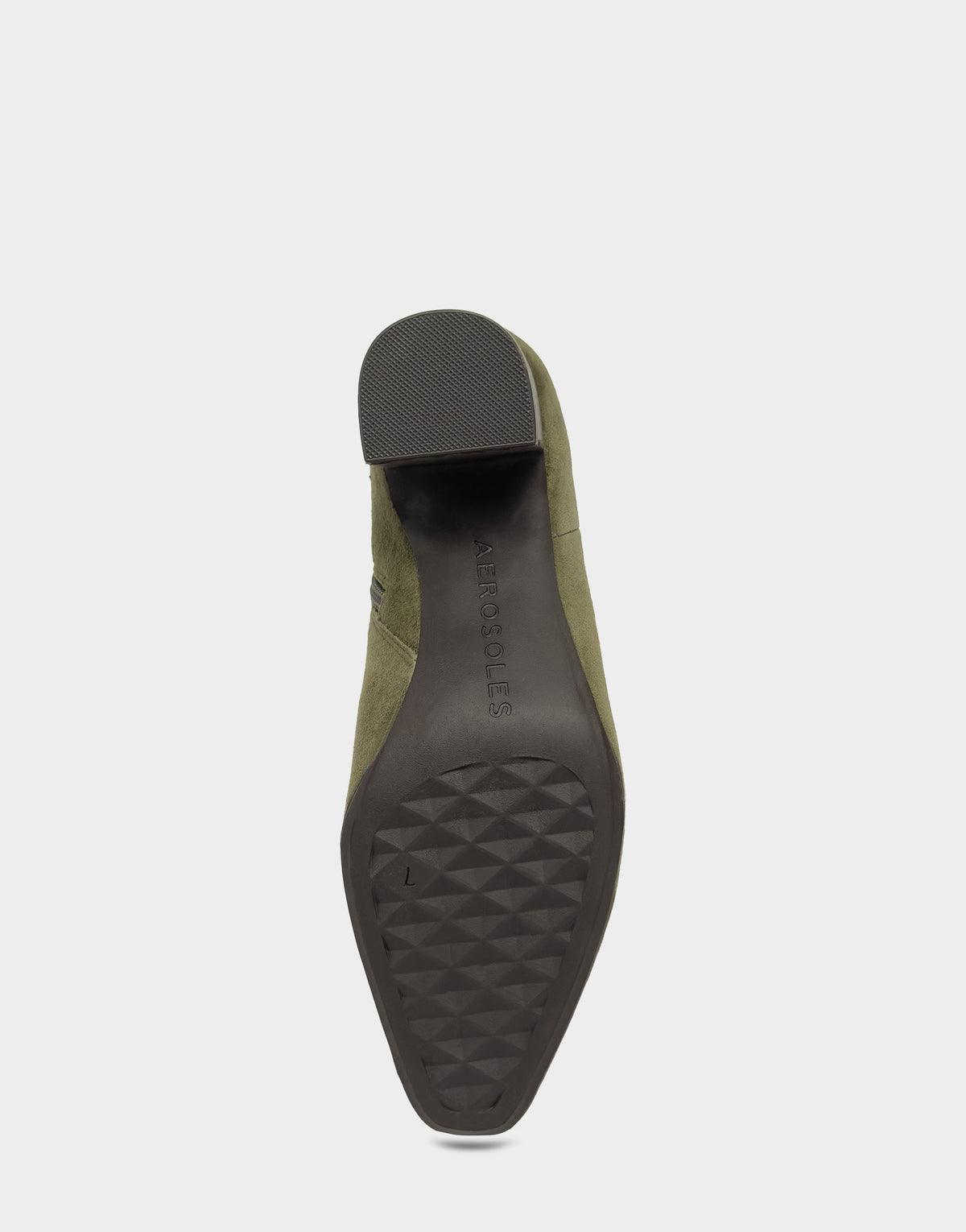 Comfortable Women's Mid Block Heel Bootie In Green Suede | Aerosoles Shoes